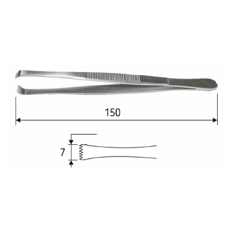 Пінцет хірургічний Lerche, зубці 5:6, 15 см, J-16-110 Surgicon